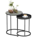 Set of Two Industrial Nesting Tables - Grey