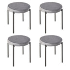 Esszimmerhocker 4er Set Stapelhocker Hocker aus Metall mit Samtoptik Küchenhocker Polsterhocker für Esszimmer Wohnzimmer Grau