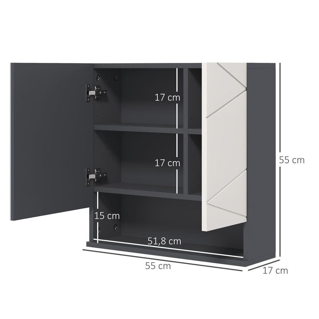Badezimmerschrank, Spiegelt¨¹r, verstellbare Regale, bis zu 15 kg belastbar, Wei?