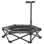 42" Foldable Mini Trampoline, One-Step Fold & Open, Rebounder Trampoline with 3-Level Adjustable Handle for Adults