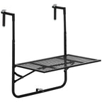 Balkonhängetisch klappbar 4-fach höhenverstellbarer Hängetisch aus Metall wetterfest Balkontisch 60x40 cm Schwarz