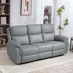 3-Sitzer-Sofa, linker und rechter Sitz zur¨¹cklehnbar, anpassbare Fu?st¨¹tze, Kunstlederbezug, f¨¹r Wohnzimmer, Dunkelgrau