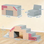 2-teiliges weiches Spielbl?cke-Set f¨¹r Kleinkinder, Kunstleder, Schaumstoff, zum Klettern, Bauen, Spielen, Bunt