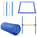 Pet Agility Training Equipment Dog Play Run Jump Obedience Training Set Adjustable (Poles + Hurdle + Tunnel + Pause Box)