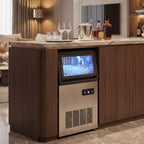 Gewerbliche Eismaschine, 45 kg/24 Std., Edelstahl, Unterbau oder freistehend, Silber
