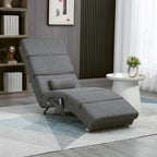 Massagesessel Relaxsessel Liegesessel 8 Vibrationspunkte, 5 Modi, 8 Vibrationspunkte, 56 x 168 x 84 cm, Grau
