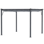 3 x 3 m Aluminum Gazebo, with Retractable Roof - Grey