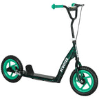 Kids Scooter with Adjustable Handlebar, Children's Kick Scooter with Non-slip Footplate, Rear Brake, Kickstand, Green