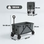 Gartenwagen 120 kg belastbar, klappbar Transportwagen mit herausnehmbare Plane 160 Liter Dunkelgrau