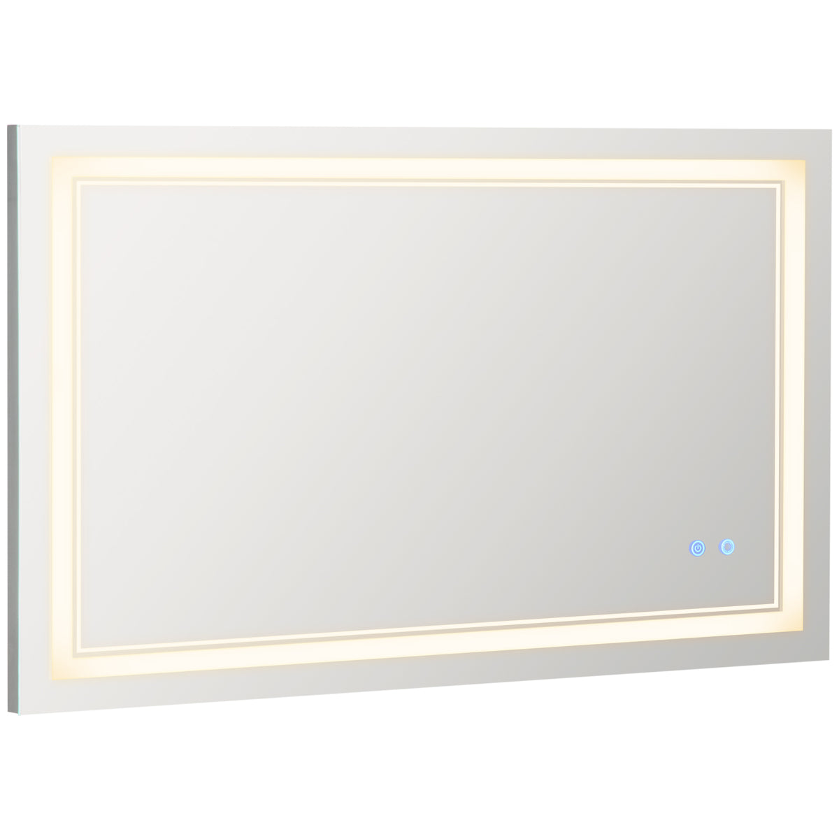 Badezimmerspiegel mit LED-Beleuchtung, Memoryfunktion, Ber¨¹hrungsschalter, Spritzwassergesch¨¹tzt, Silber