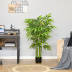 K¨¹nstliche Pflanze, Bambus aus Kunststoff im Topf, 780 Bl?tter, realistischer Look, kaum Pflegeaufwand, 140 cm, Gr¨¹n