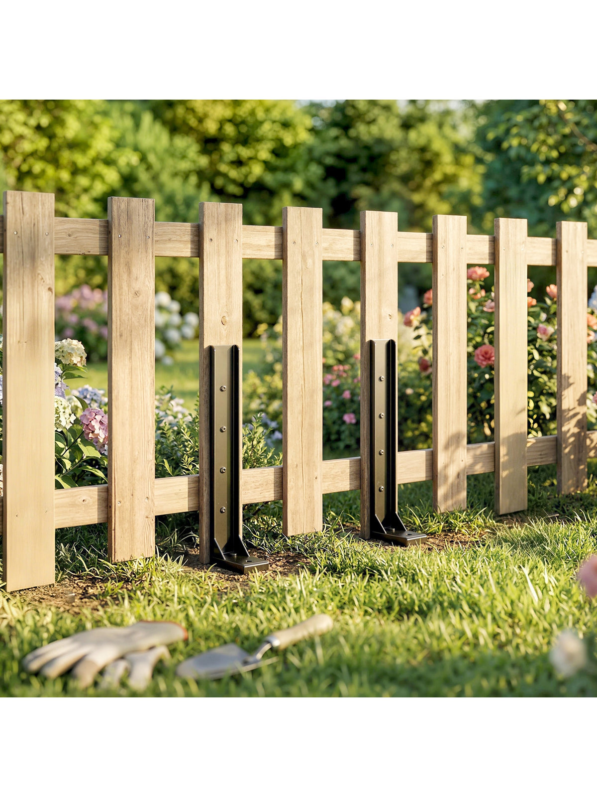 Zaunpfosten Reparaturset 2er-Set 81 x 5,5 x 12 cm in Schwarz