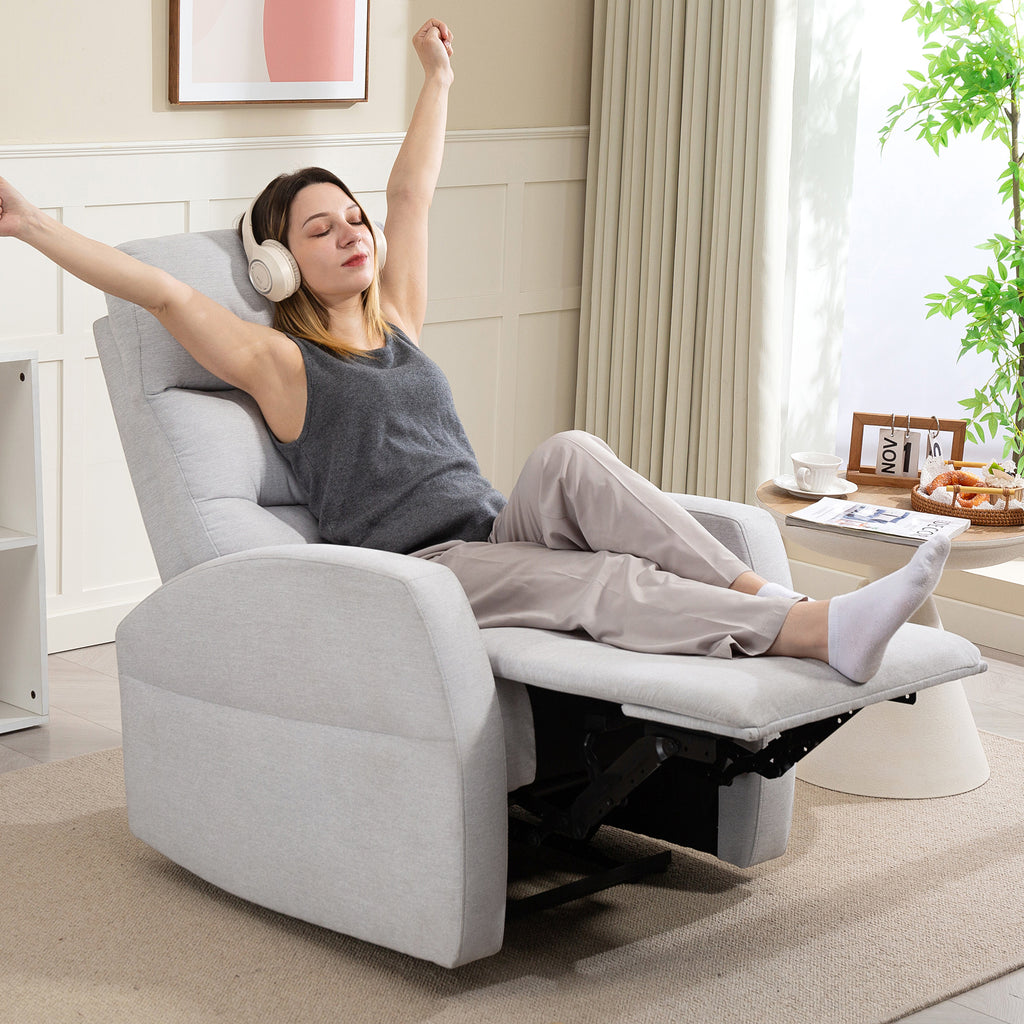 Verstellbarer Relaxsessel mit Fu?st¨¹tze, Moderner Polstersessel, Hellgrau