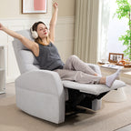 Verstellbarer Relaxsessel mit Fu?st¨¹tze, Moderner Polstersessel, Hellgrau