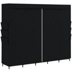 Stoff-Kleiderschrank, staubdicht, tragbar, 5 Kleiderstangen, 212 x 45 x 167 cm, Schwarz