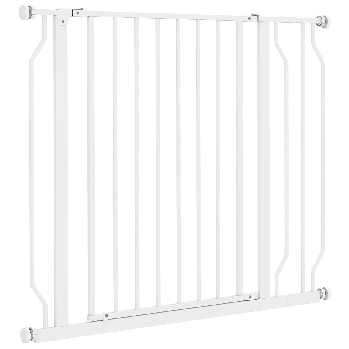 Wide Dog Safety Gate, with Door Pressure, for Doorways, Hallways, Staircases - White