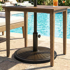 Sonnenschirmständer aus Zement 14kg Rund Schirmständer mit Rattanoptik für Sonnenschirm 35mm/38mm/48mm Rohrdurchmesser