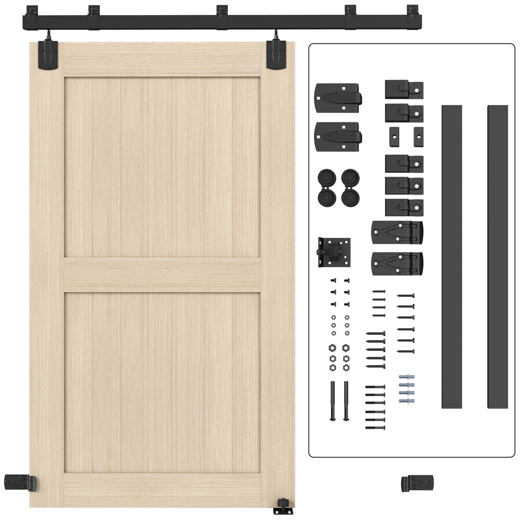 Schwerlast Schiebetür-Hardware-Set 183 cm Schwarz für Einzeltüren