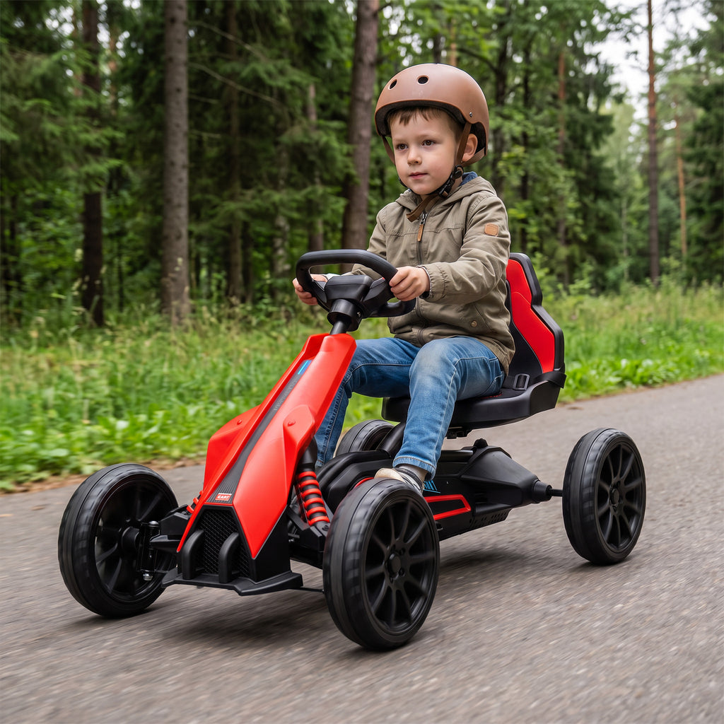 Kinder Elektro Gokart 12 V 3-5km/h Go Kart für 3-8 Jahre, Rot
