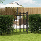 Gartentor, Schloss und Schl¨¹ssel, dekorative Spitzen, rostfreier Stahl, 107x204cm, Schwarz