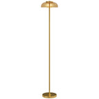 LED Stehlampe Wohnzimmer, Stehleuchte mit 3000 K warmem Licht, Fußschalter, 25 x 25 x 134 cm, Messing