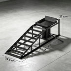 2er-Set hydraulische Auffahrrampe höhenverstellbar Schwellenrampe 3 t Tragkraft, Bordsteinrampe für Reifen bis 23 cm