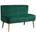 Sofa Retrodesign 2-Sitzer-Sofa, Holzbeine, 117 cm x 56,5 cm x 77 cm, Dunkelgr¨¹n