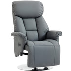 Relaxsessel, Liegefunktion, Lederoptik, Fußstütze, bis 120 kg, 78 x 80 x 109 cm, Grau