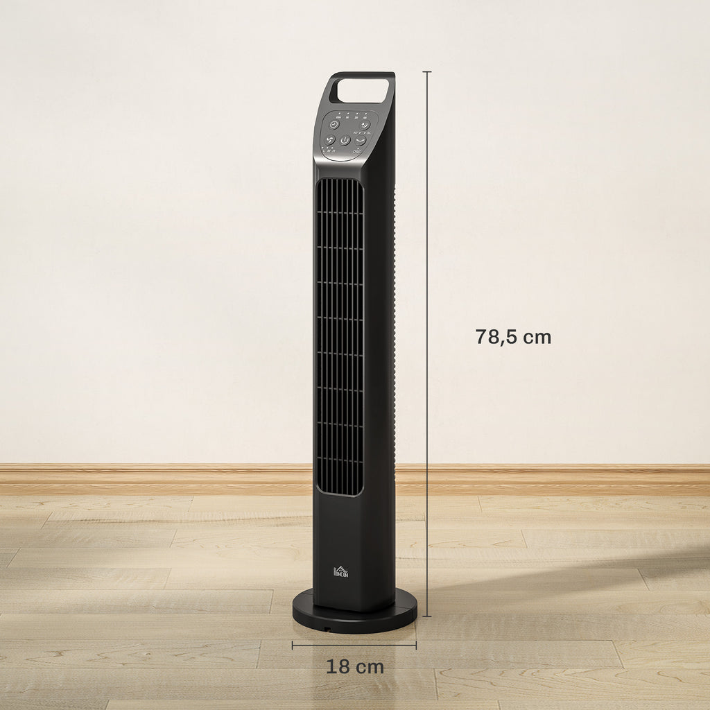 Standventilator, Turmventilator, Klimaanlage, 3 Modi, drehbar, Timer, Schwarz