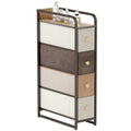 4-Drawer Storage Organiser Unit, Chest of Drawers with Steel Frame for Bedroom, Living Room, Mixed-Brown