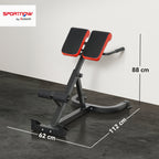 45-Degree Hyperextension Roman Chair, 5-Level Adjustable Back Extension Bench, Heavy-Duty Home Gym Equipment, Red
