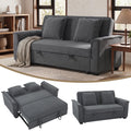 Futon-Schlafsofa, verstellbare Rückenlehne, 2-Sitzer mit 2 Kissen, Dunkelgrau