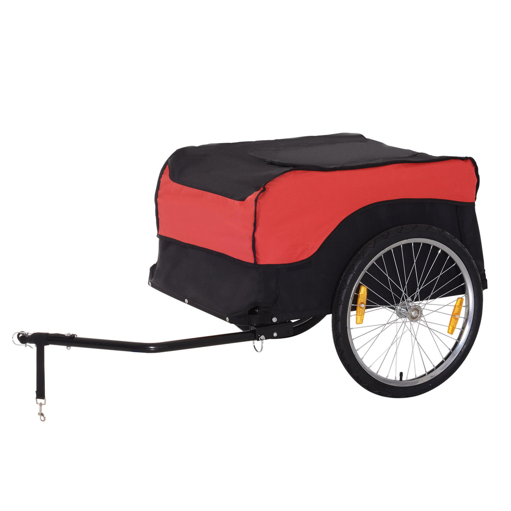 Transportanhänger Lastenanhänger Fahrrad Anhänge Lasten-Fahrradanhänger CargoTrailer (Rot-Schwarz)