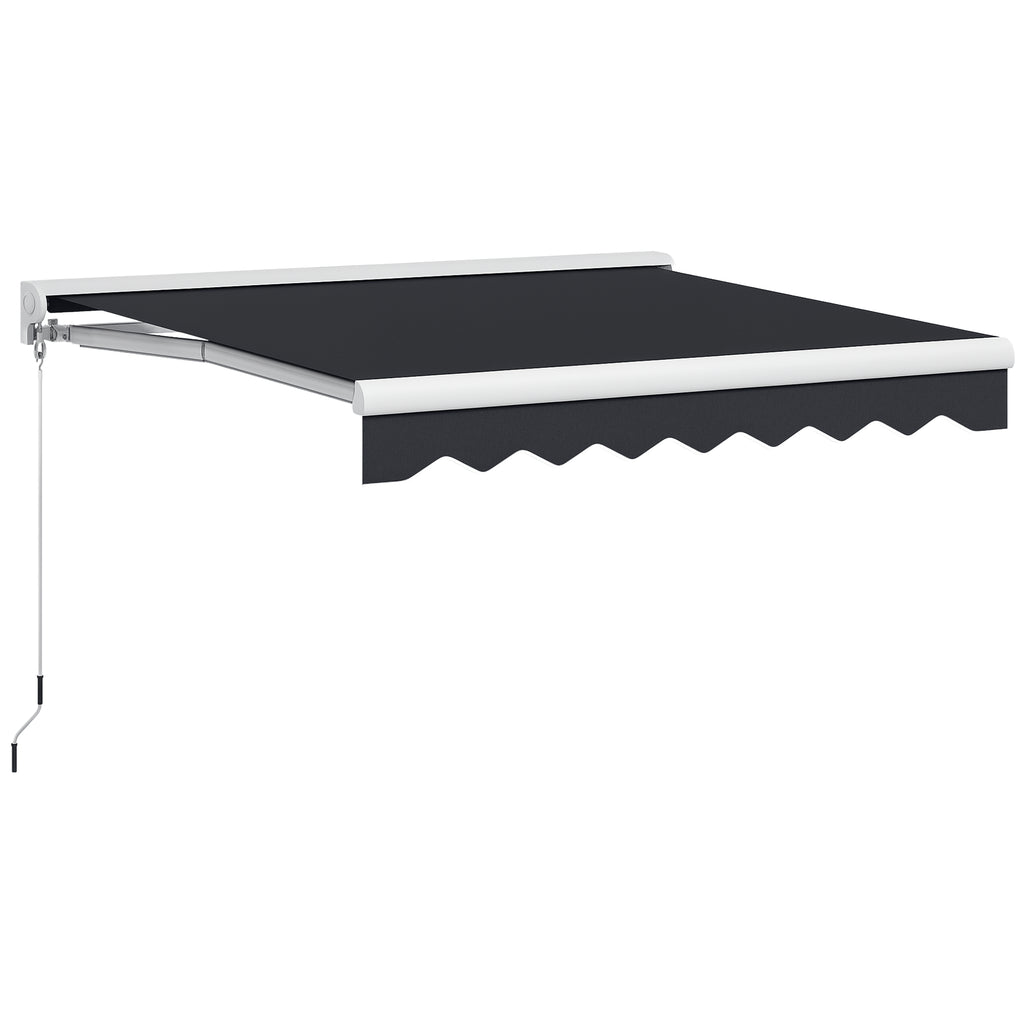 Markise, elektrisch/manuell ausfahrbar, Halbkassette, Fernbedienung, Aluminiumrahmen, 2,5 x 2 m, Grau