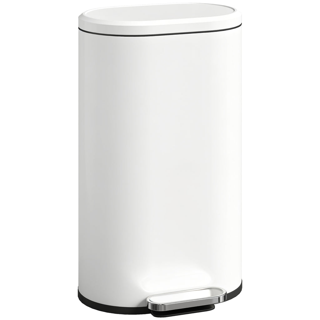 30 L Modern Curved Kitchen Bin - Cream