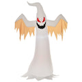 Halloween aufblasbares Gespenst 2,4 m Dekoration mit LEDs IP44 Selbstaufblasender Polyester Weiß + Rot 150 x 80 x 240 cm