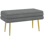 Sitzbank Polsterbank, mit Stauraum, Stahl, 79,5 cm x 37,5 cm x 43 cm, Dunkelgrau