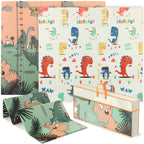 Baby Play Mat, Double Sideded Foldable Kids Crawling Mat, Reversible & Waterproof, Dinosaur