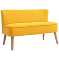Zweisitzer-Sofa, elegantes Skandi Design, massiver Holzrahmen, bis 150 kg, 117 x 56,5 x 77 cm, Gelb