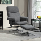 Relaxsessel mit Hocker, verstellbare Rückenlehne, Samtoptik, bis 150 kg, Anthrazit