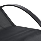 Gartenlounge-Set, 2 Liegen mit Beistelltisch, atmungsaktiver Stoff, stabiler Metallrahmen, Schwarz