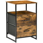 Wohnzimmerschrank, Beistellschrank, Stoffschubladen, MDF, Stahlrahmen, Braun