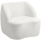 Moderner Sessel mit Fleece-Polsterung, kuscheliger Polstersessel f¨¹r Wohnzimmer, Schlafzimmer, Homeoffice, Cremewei?