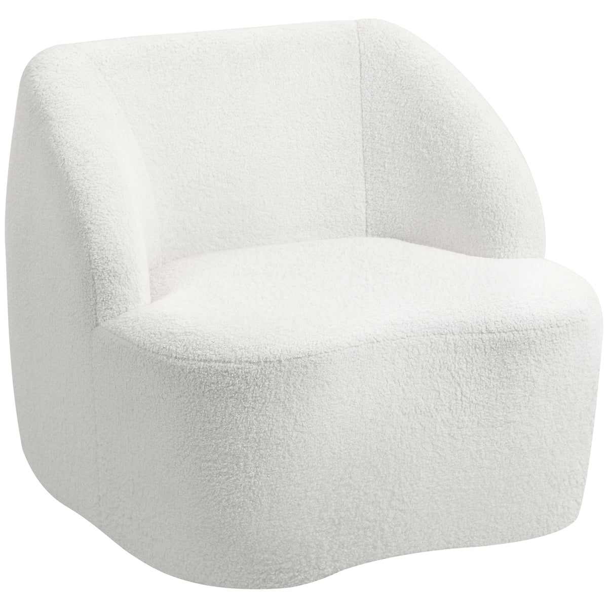 Moderner Sessel mit Fleece-Polsterung, kuscheliger Polstersessel f¨¹r Wohnzimmer, Schlafzimmer, Homeoffice, Cremewei?