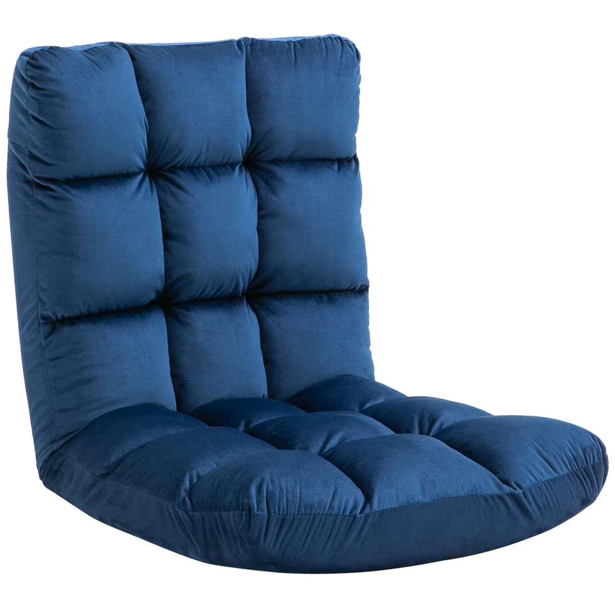 Sessel G?stematratze Bodensessel, verstellbare R¨¹ckenlehne, Velouroptik, 55 cm x 71 cm x 53,5 cm, Blau