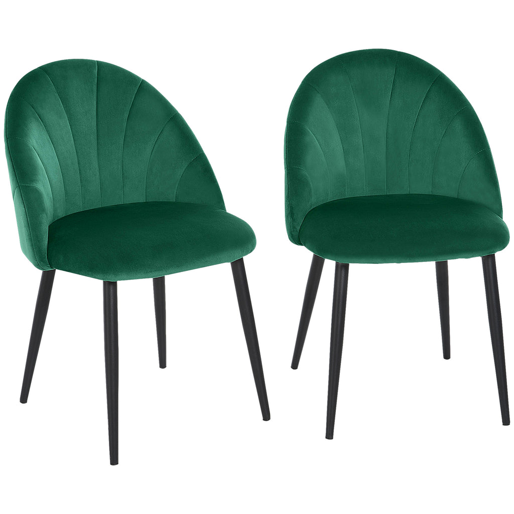 2er-Set Esszimmerstühle Küchenstühle Akzentstühle, 52 cm x 54 cm x 79 cm, Grün