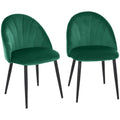 2er-Set Esszimmerstühle Küchenstühle Akzentstühle, 52 cm x 54 cm x 79 cm, Grün