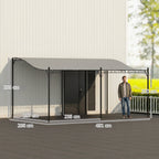 3 x 5 m Pergola, Flexibles Gartendach mit wasserfester Plane und Metallrahmen, Schattenspender, Dunkelgrau