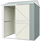Metall Gerätehaus 3,5 m², Hoher Abschließbar Geräteschuppen mit Sattedach Lüftungen Handschuhen, 209 x 177 x 236 cm