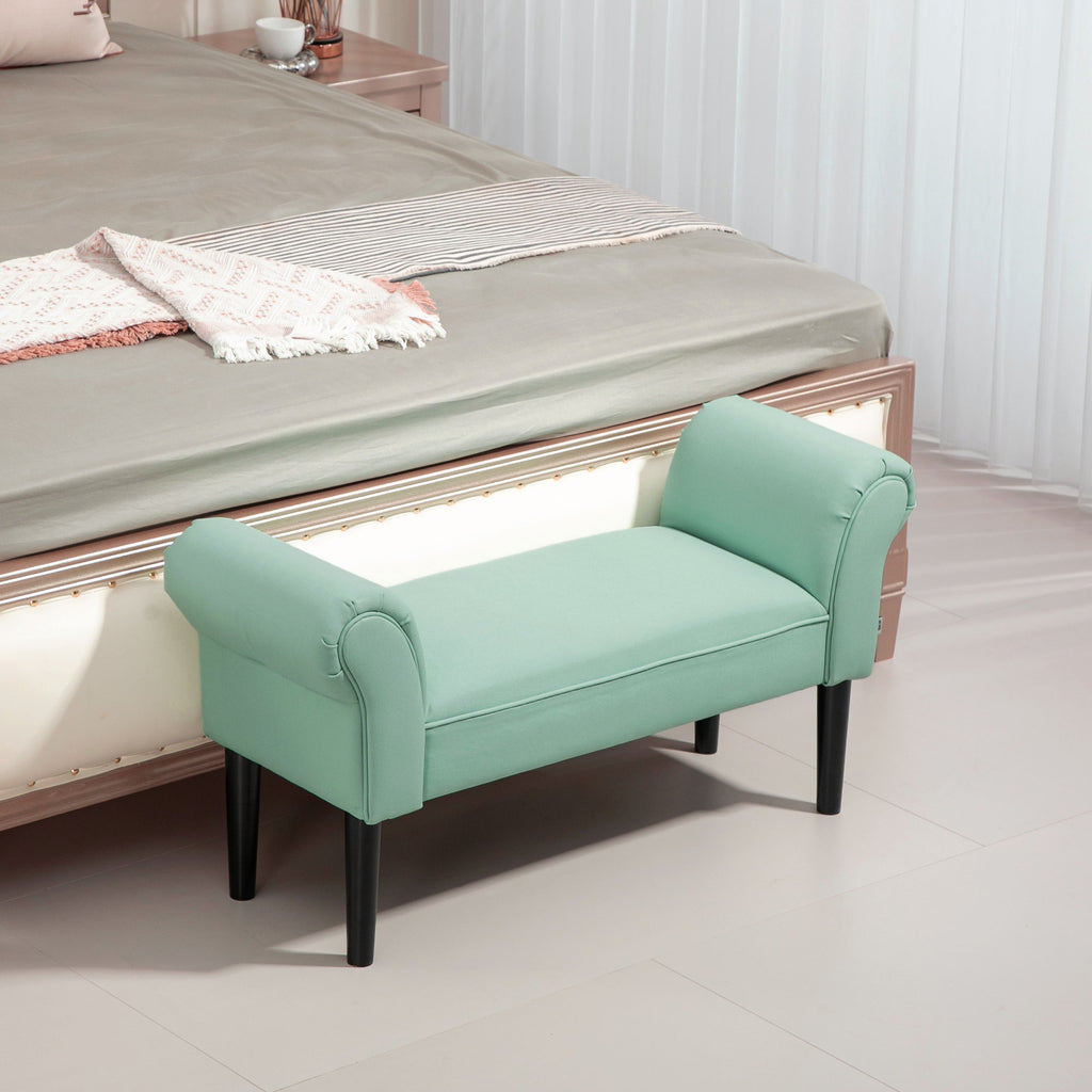Gepolsterte Sitzbank f¨¹r Schlafzimmer und Flur, bis 130 kg belastbar, 102 x 36 x 51 cm, Gr¨¹n